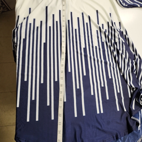 - NWT R&B collection, long tunic/dress, nevy/white, pockets, sz XL - Picture 7 of 12